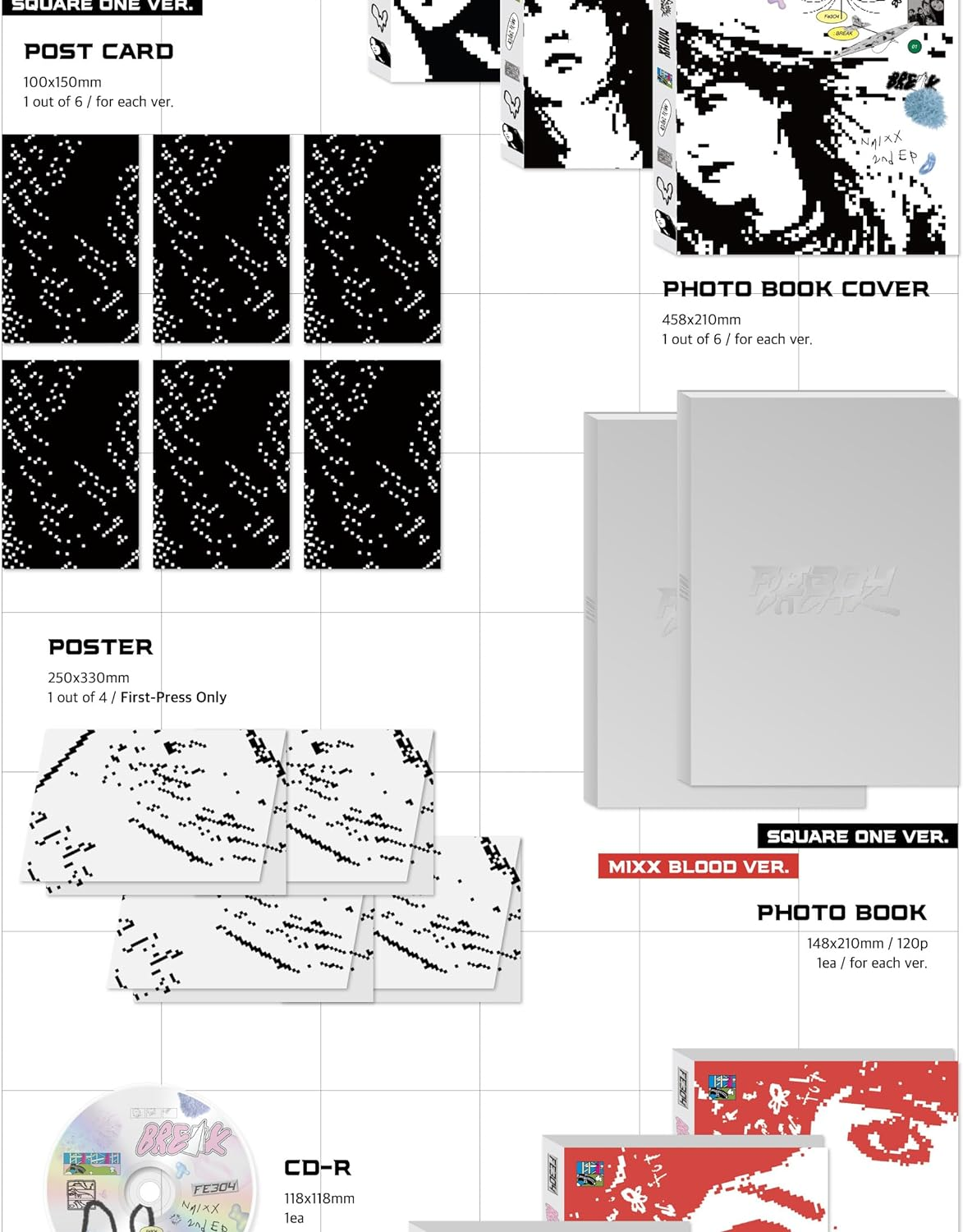 NMIXX Fe3O4 : Break 2Nd Mini Album Standard MIXX BLOOD Version Cd+120P Photobook+1P Postcard+2P Photocard+Tracking Sealed Fe304 image number 1