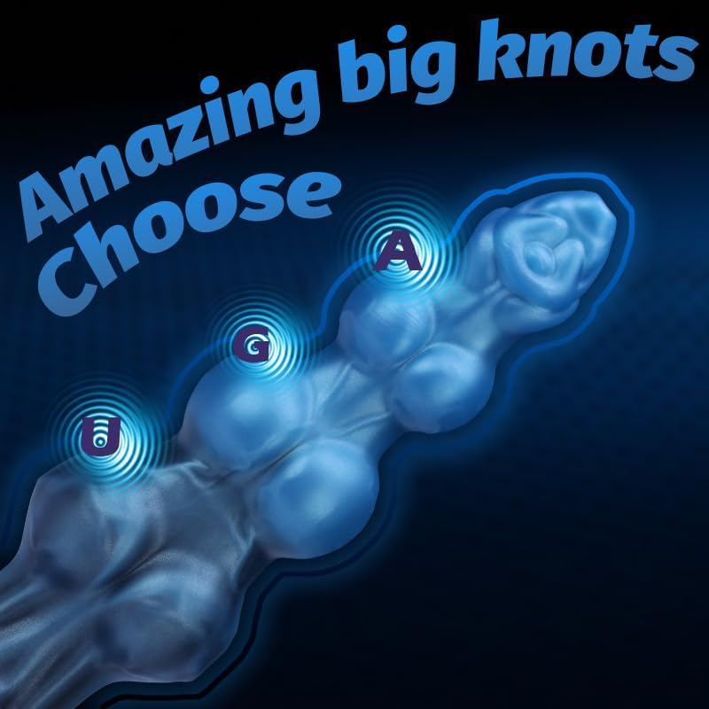 Huge Monster Dog Knot Dildo - Giant Fantasy Horse Silicone Dildos for Anal & G-Spot, Thick Dog Knot G-Spot Dildo Anal Sex Toy with Strong Suction Cup, Adult Sex Toys & Games for Men, Women, Gay (Blue, M) image number 2