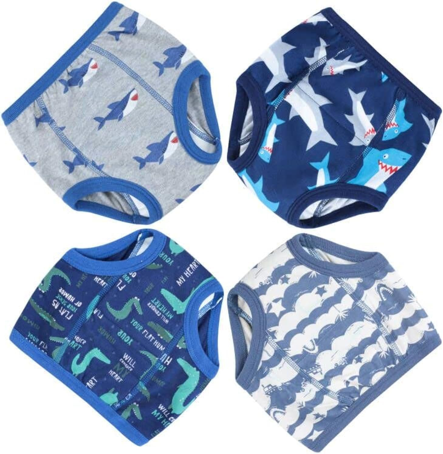 Moomoo Baby Potty Training Pants 4 Packs Absorbent Shark Training Pants for Boys and Girls 4T image number 3