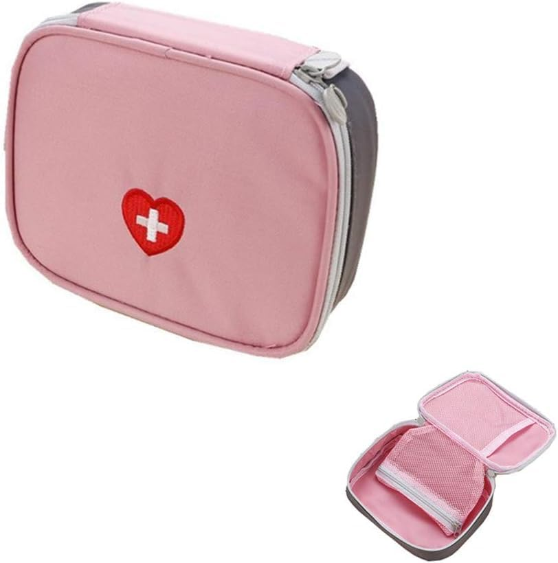 Portable First Aid Bag Medication Storage Bag, 1Pc Empty Travel Medicine Bag, Mini Travel Medicine Pouch,Small Medical Organizer Storage Pouch for Office Travel, Pink image number 6