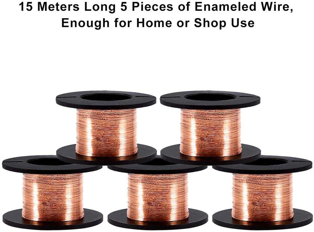 5 Rolls Copper Enameled Winding Wire - 0.1 Mm Diameter, 15M Length for Repair image number 5