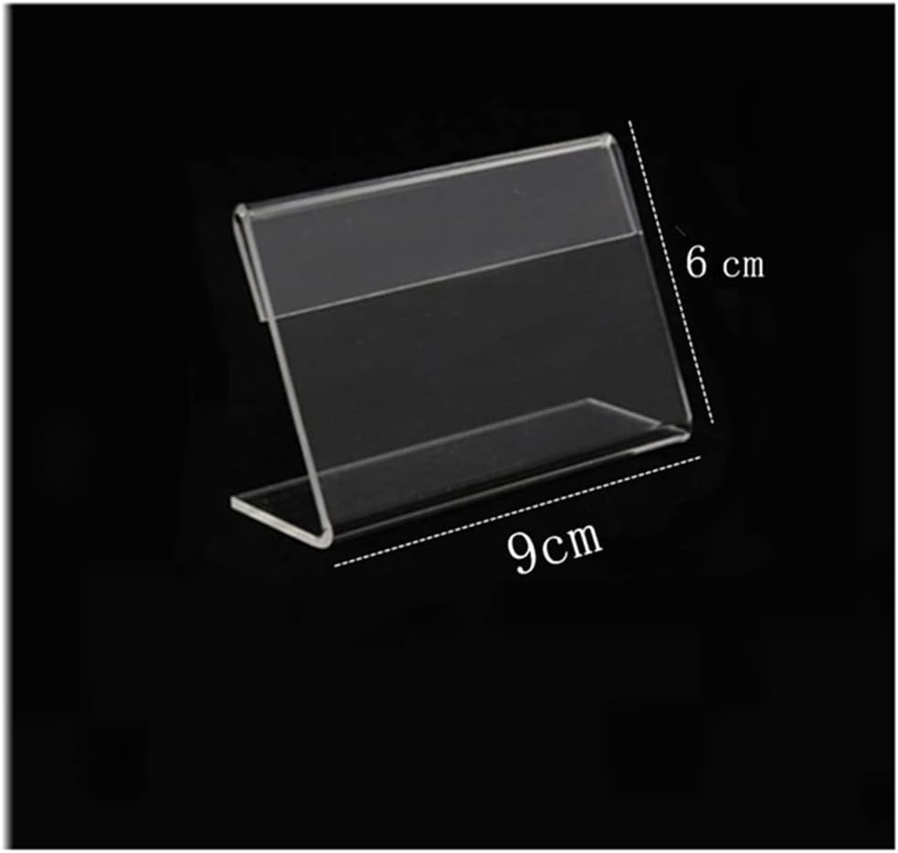 20 PCS Mini Sign Display Holder L Shape Sign Holders Acrylic Clear Sign Stand Card Holder for Price Card Tag Name Label Display(9 X 6 Cm)