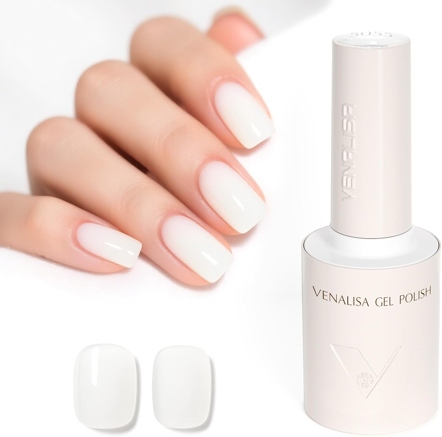 VENALISA Milky White Gel Nail Polish 1 Pcs 10ML Soak off UV Gel Salon Manicure DIY at Home image number 2