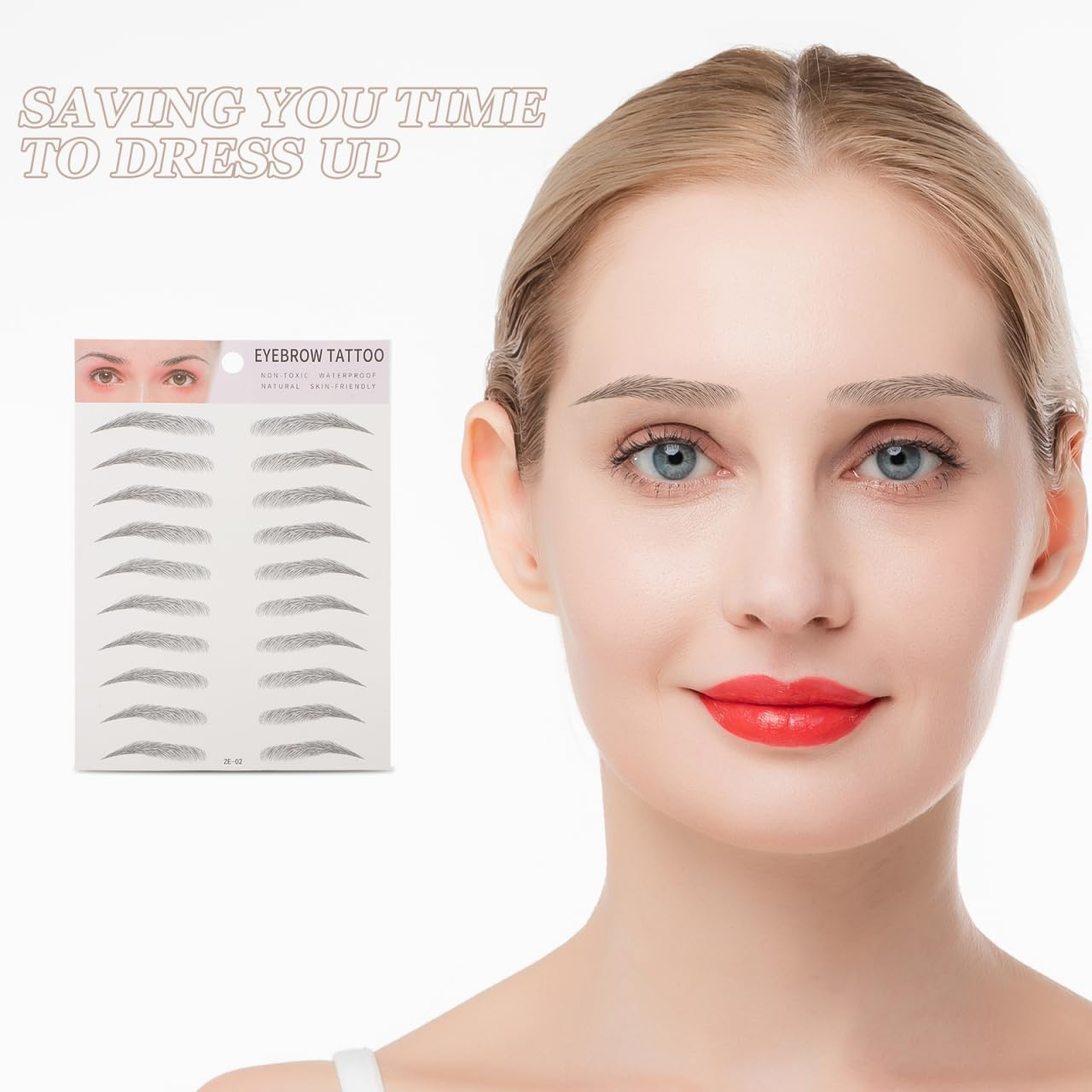 FOMIYES 2Pcs 3D Hair-Like Eyebrow Transfer Stickers for Men and Women, Easy to Apply, Natural Look, Black, Temporary Eyebrow Tattoo for Makeup, Time-Saving, Long-Lasting image number 3