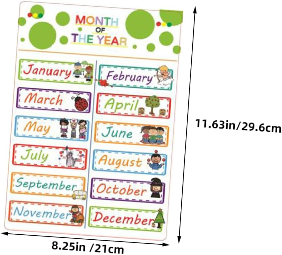 FUNOMOCYA 12Sheets Educational Preschool Posters Wear-Resistant English Learning Wall Charts for Boy Girl Teaching Tools for Homeschooling Kindergarten and Nursery Activities