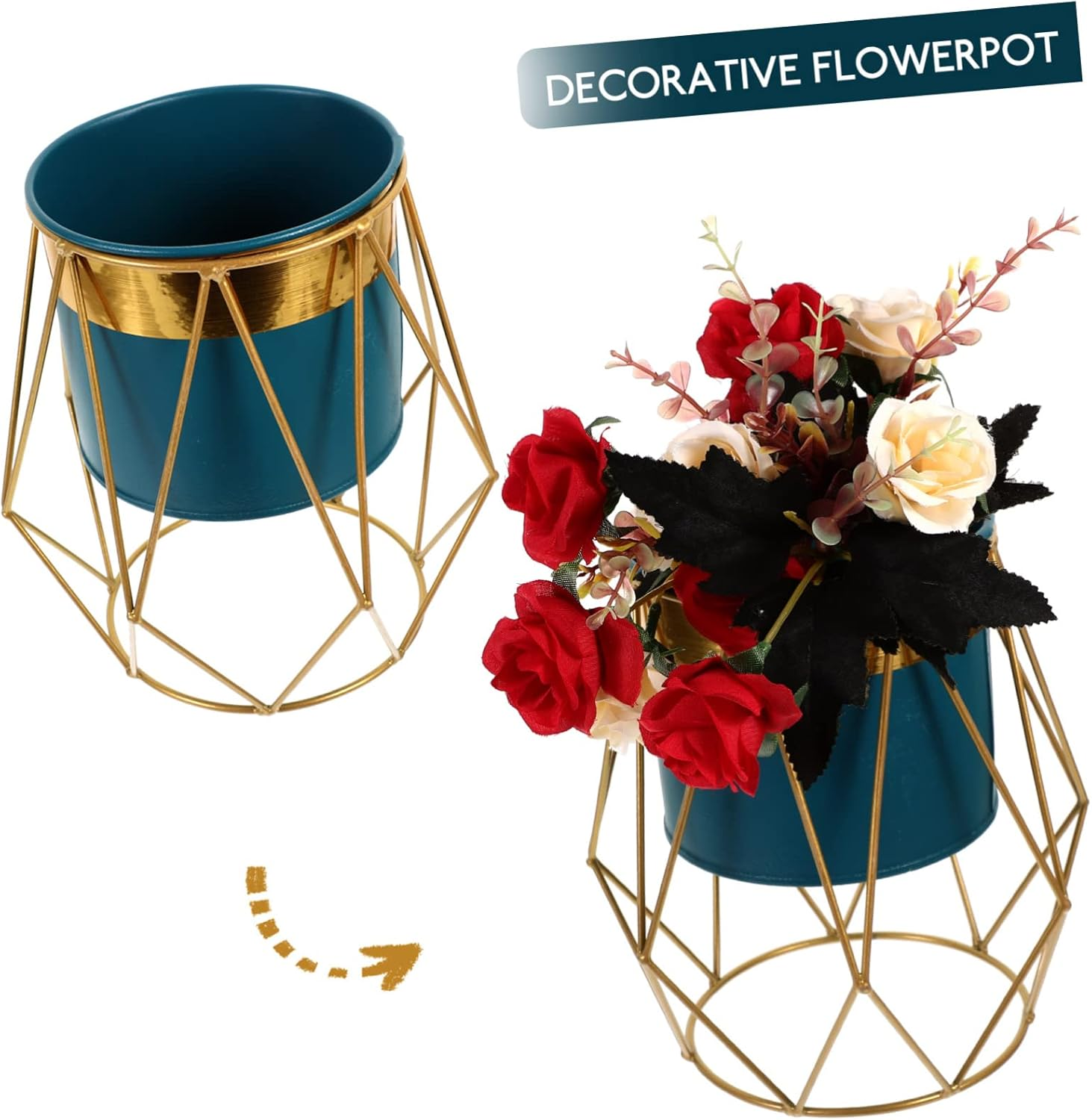 Nordic Flower Pot Stand Durable for Outdoor Use Enhance Your Garden Aesthetics Random Color - Blue image number 2