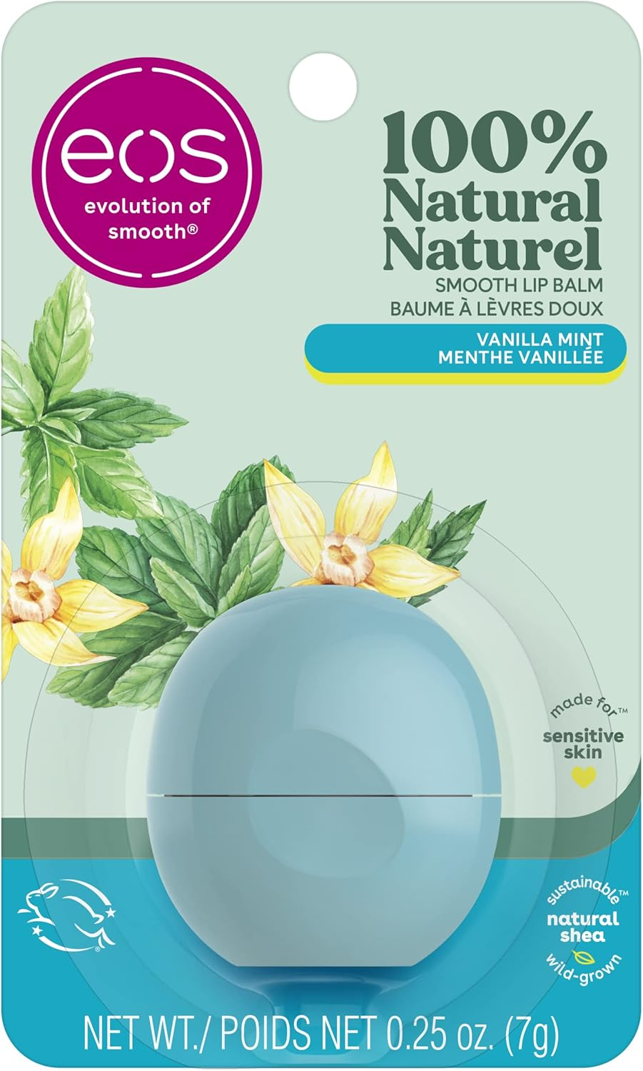 EOS Visibly Soft Lip Balm Sphere, Vanilla Mint, 0.25 Ounce image number 3