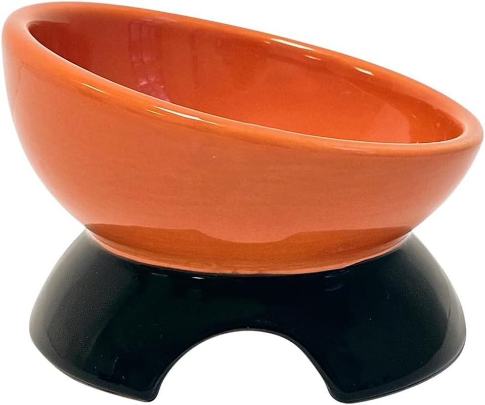 Nobby Wilson Ceramic Bowl Raised Cat Orange/Black Diameter 13.5 X 9 Cm 250 Ml image number 1