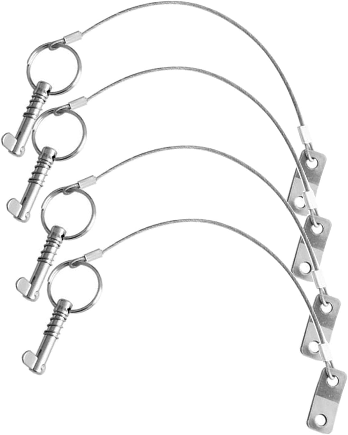 Boat Bimini 1/4" Pins with Lanyard Prevents Loss Stainless Steel Quick Release Bimini Top Hardware Fitting image number 3