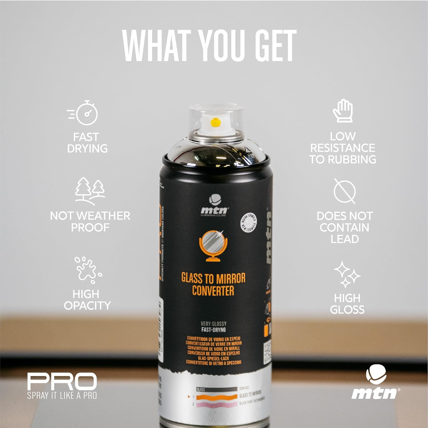 Montana Colors MTN PRO Glass to Mirror Efect Spray Paint, 400 Ml image number 4