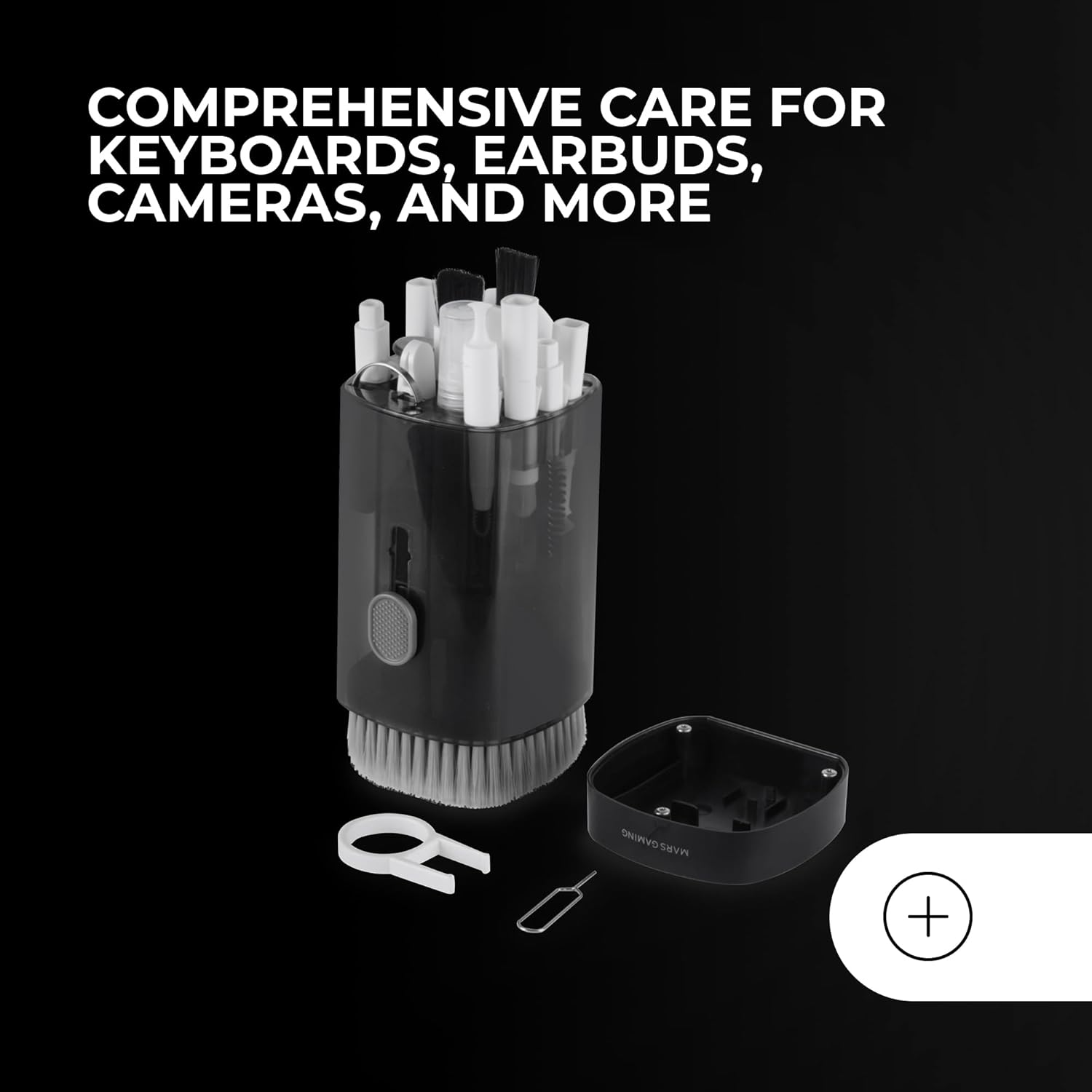 Mars Gaming MA-KIT Multifunctional Cleaning Set 21-In-1, Compact and Portable Design, Soft Brushes and Lint-Free Cloth, Professional Cleaning Kit for Electronics, Button Remover, Case image number 1