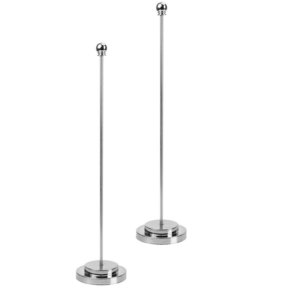 Flag Poles Office Desk Flag Holder Desktop Flag Stand Flag Pole Stainless Steel Base, 2 Pieces Small Table Flag Stands