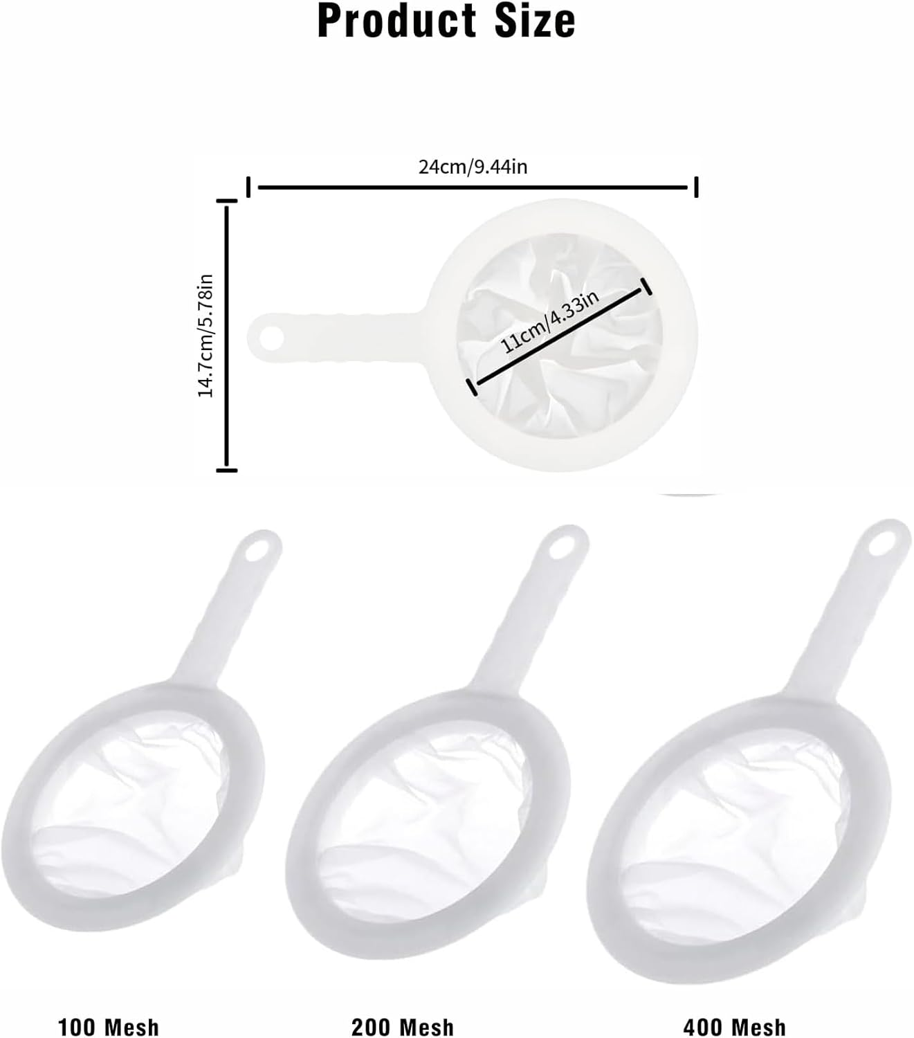 Mesh Baby Brine Shrimp Sieve, 100 Mesh 200 Mesh 400 Mesh Aquarium Sieves for Hatchery, Filter Brine Shrimp Hatchery Fry Brine Shrimp Eggs for Hatching Baby Fish Separator 6 Pack image number 4