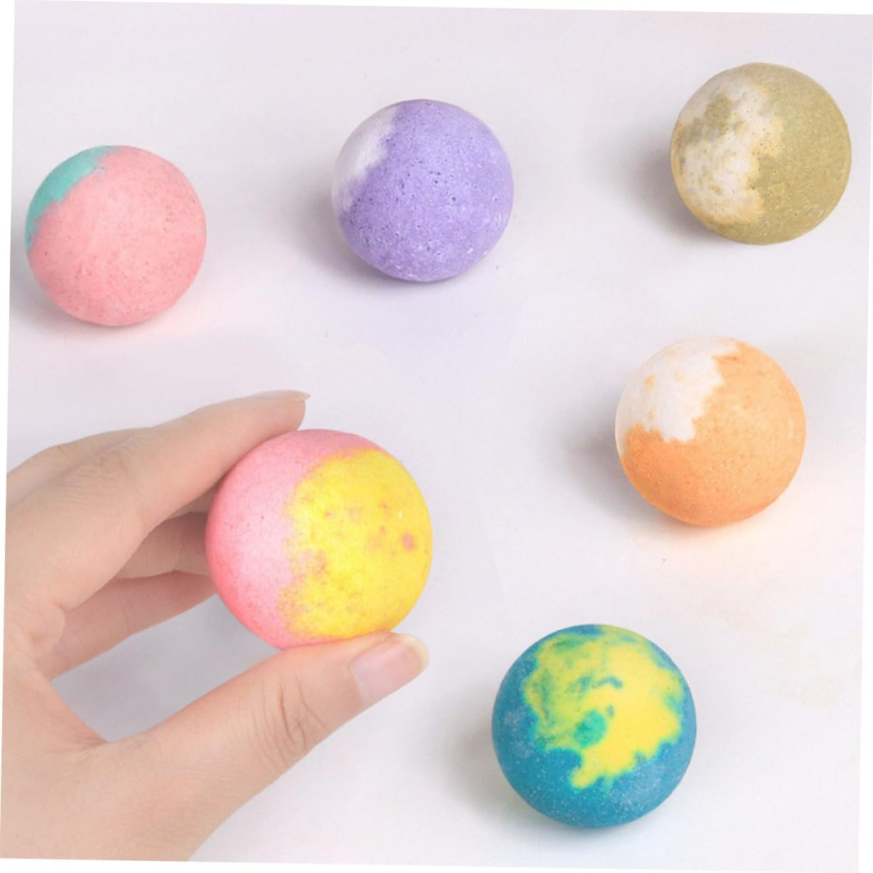 Angoily 6Pcs Bath Salt Ball Foot Bath Pills Wedding Party Favors Bath Color Tablets Essentials Bath Bath Foot Soak Foot Spa Sodium Bicarbonate Bath Salt Balls image number 2
