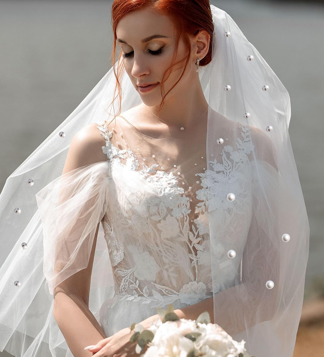 14 Set Wedding Veil Weights Magnetic Pearls, Pearl Magnet for Wedding Dress Decoration, Double-Sided Artificial Pearl Magnetic Button，Pearl Decoration, Bridal Jewelry, White, 1 * 1CM image number 1