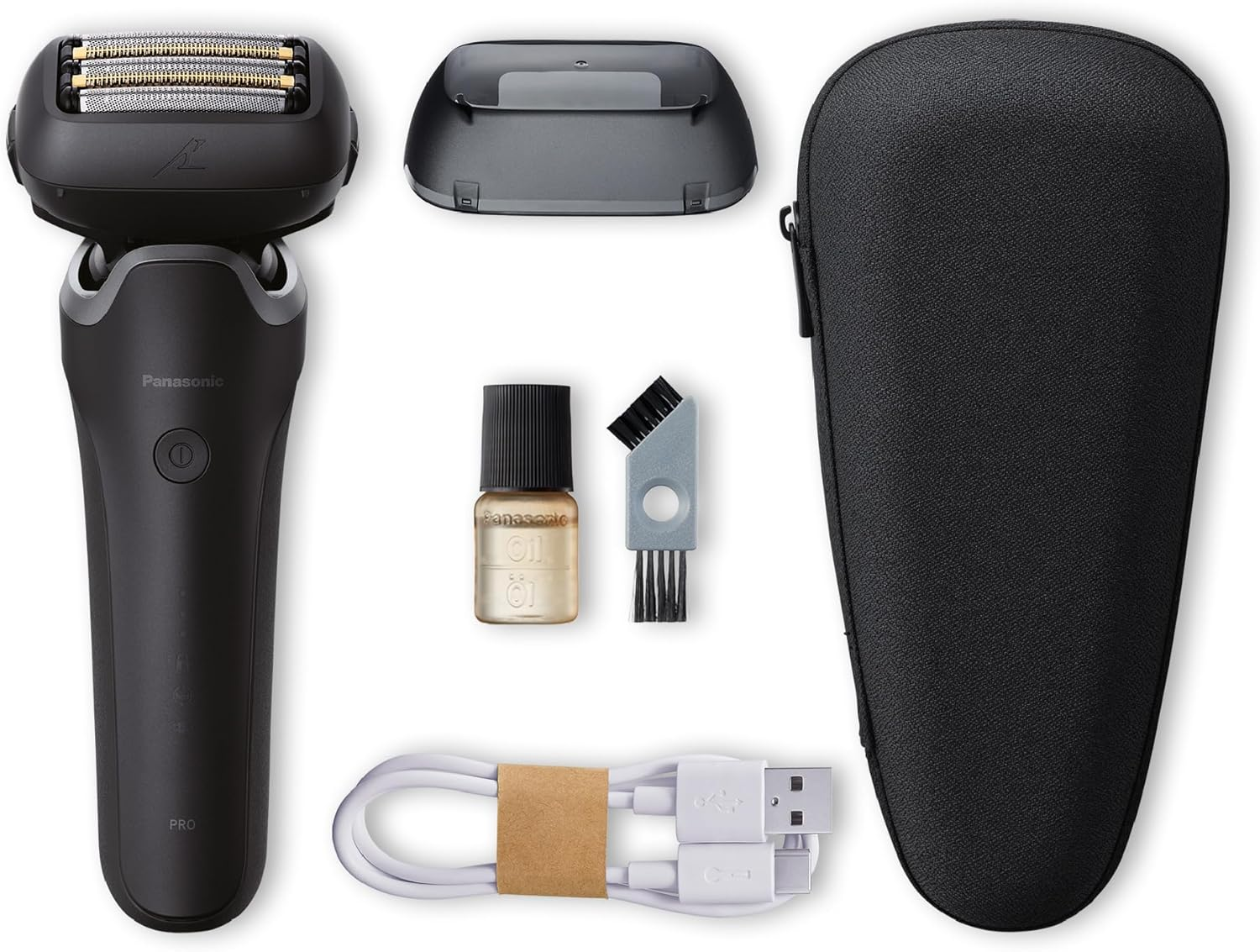 Panasonic Series 900 Premium Wet & Dry 5-Blade Electric Shaver for Men, Stainless Steel Blades, Flexible 20D Head, Responsive Shave Sensing with USB-C Charging, Black (ES-L550UK841) image number 2