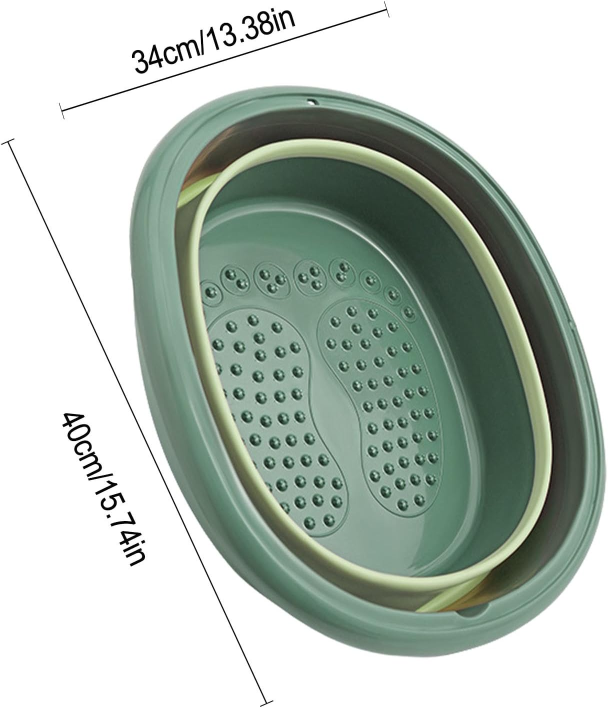 Foot Bath Tub, Folding Spa Bucket, Pedicure Soaker, Lightweight Build, Heat-Resistant Material, Compact Storage, Relaxing Soak, Easy Use, Perfect for Home, Massage, Foot Care, 15.7X13.4 Inches