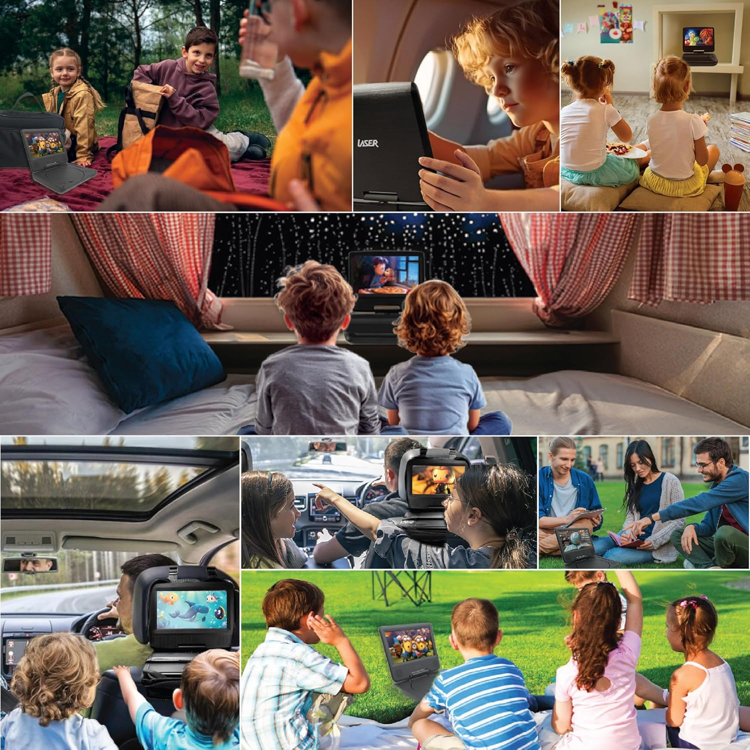 Laser 7 Portable DVD Player Screen with USB SD 12V 240V Region Free SD image number 1