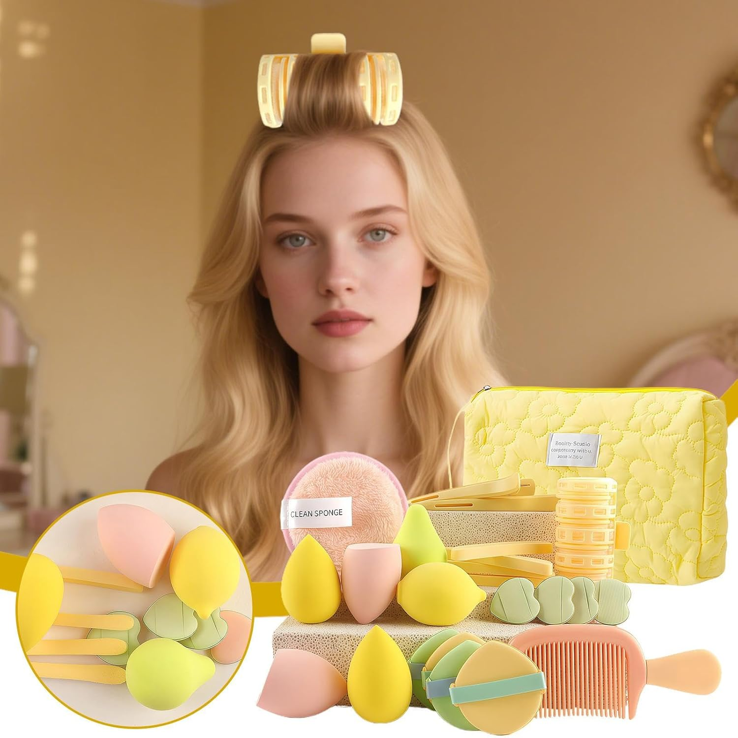 Cosmetic Tool Set - Foundation Blender & Makeup Bag Gift | Beginner-Friendly Makeup Accessories Kit | Beauty Sponge & Tools Set | Ideal Travel Organizer for Women, Wife, Daughter or Mum image number 4