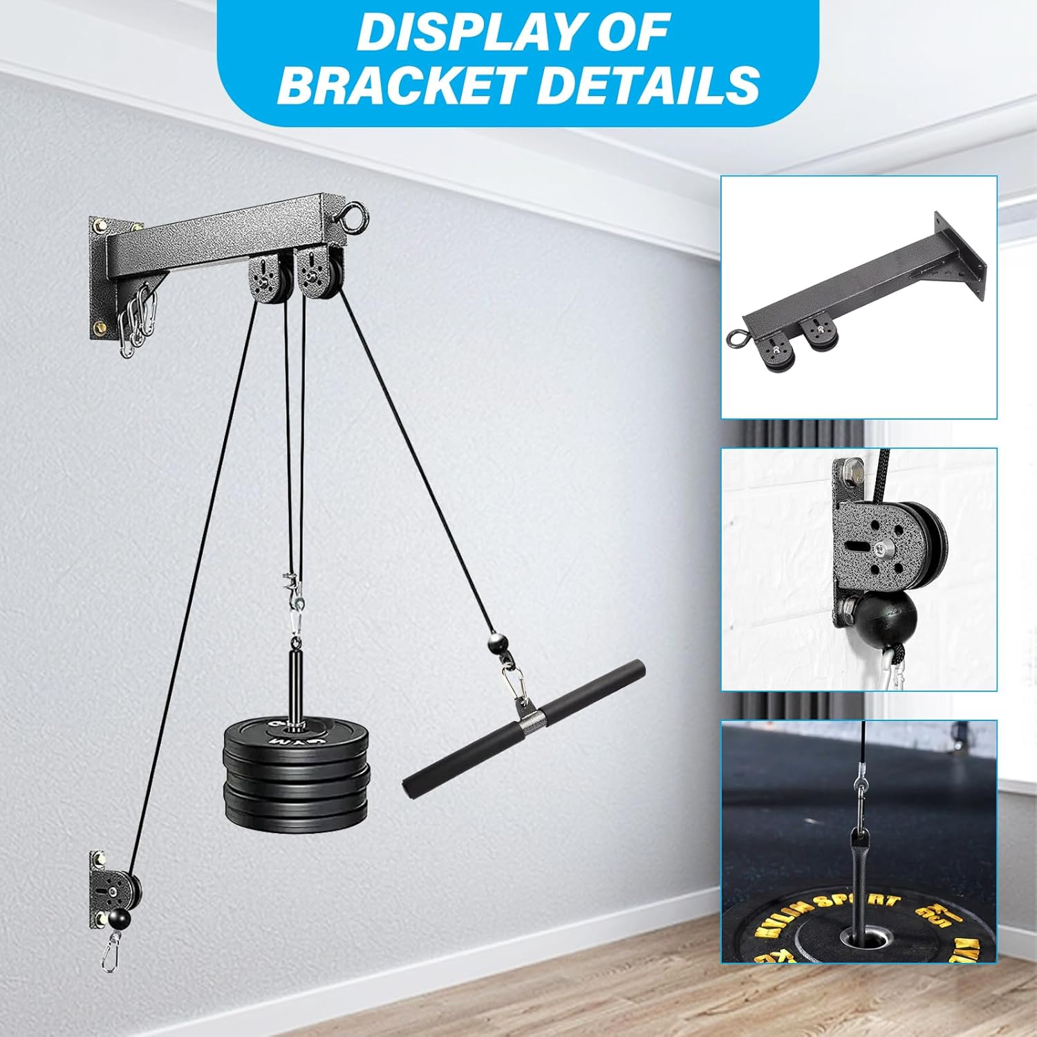 Youngly LAT Pull down Wall Pulley Cable Machine Strength Workout Equipment Home Gym image number 4