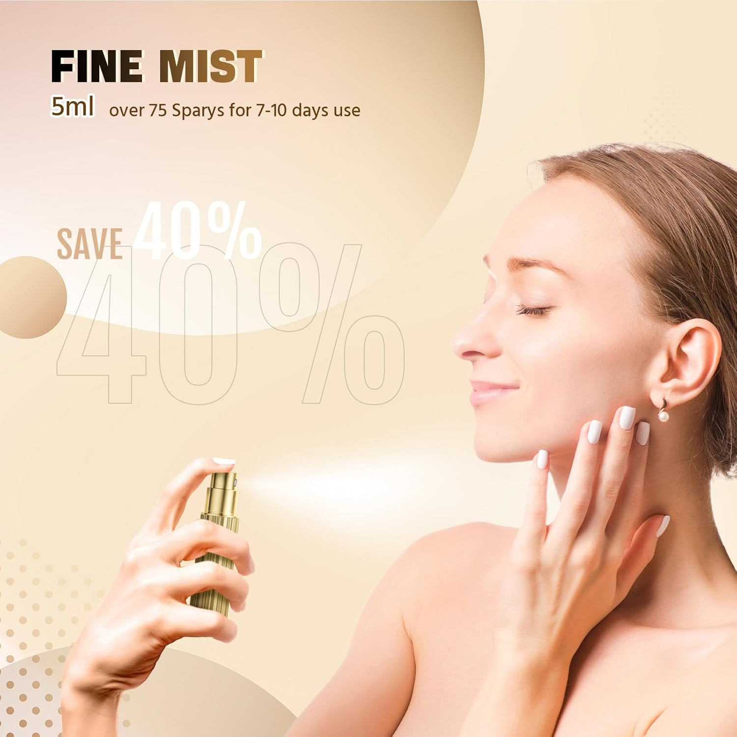 JOOMOKO Perfume Atomiser Refillable, 5 Ml Perfume Bottle, Empty Perfume Atomiser for Travel, Empty Perfume Atomiser Spray Bottle for Travel on the Go (Gold & Gold) image number 1