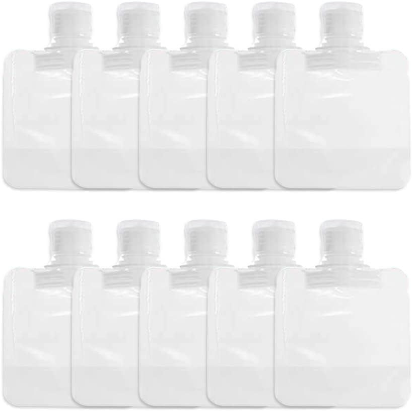10Pcs Transparent Portable Fluid Packing Bags,New Travel Size Refillable Empty Squeeze Pouch, Premium Clear Travel Pouches for Toiletry, Lotion Shampoo Shower Gel Squeezable Bags (30Ml),Bag and Cases image number 2
