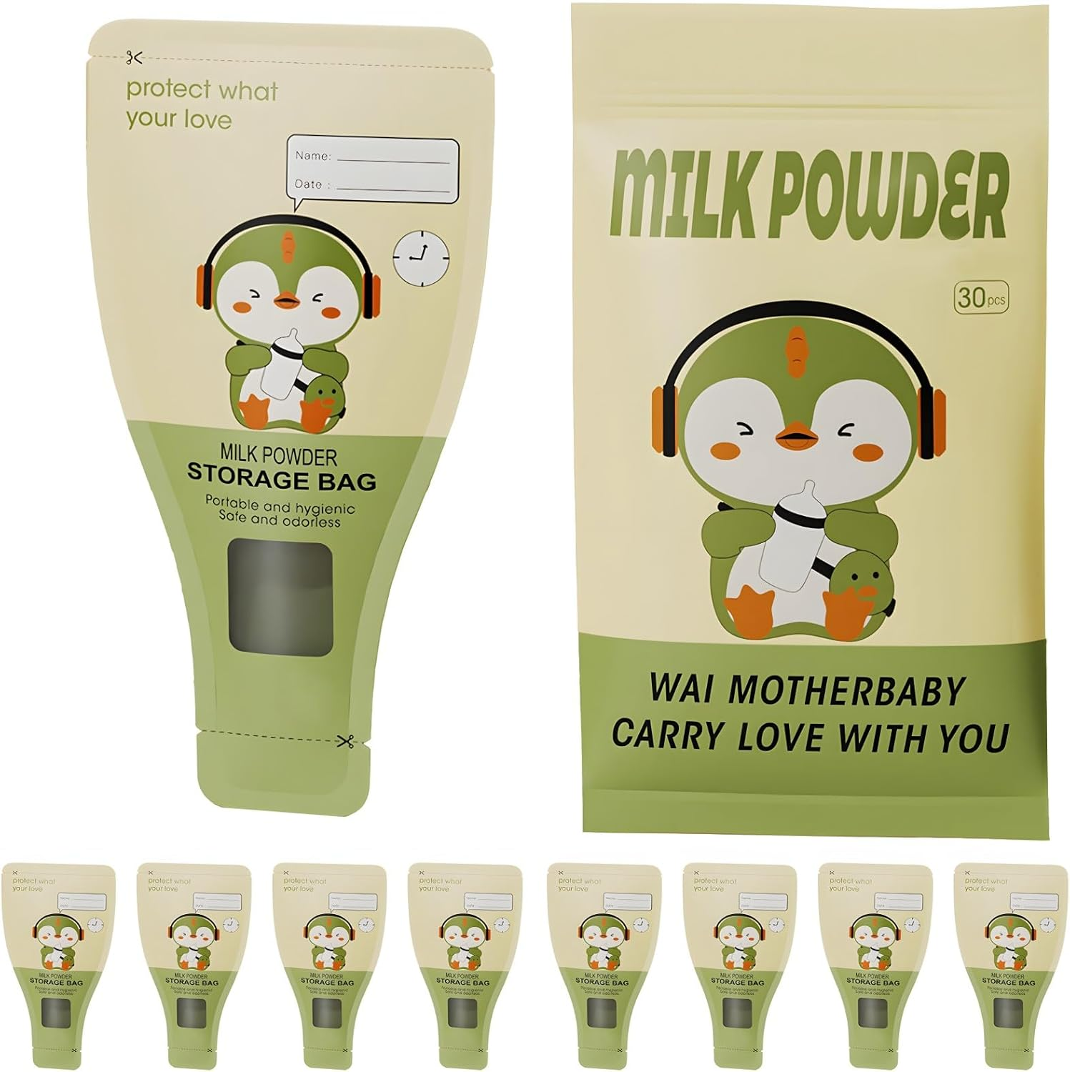 Baby Formula Storage Bags, 30 Pack Portable Milk Powder Dispensers, Bpa-Free Baby Formula Disposable Bags, Idea for Travel or On-The-Go (Pink)