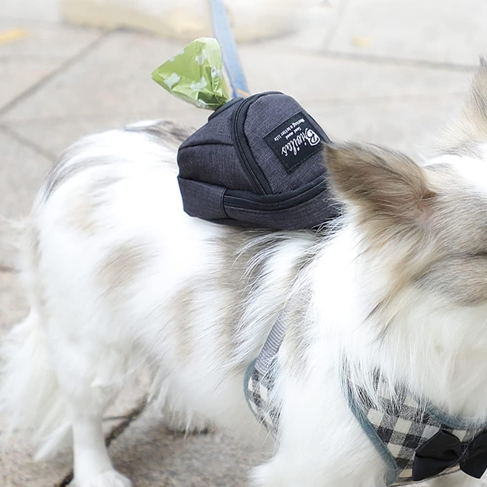 Dog Training Treat Pouch with Pet Waste Bag Dispenser and Poop Bag Holder - Rose Red - Grey image number 7