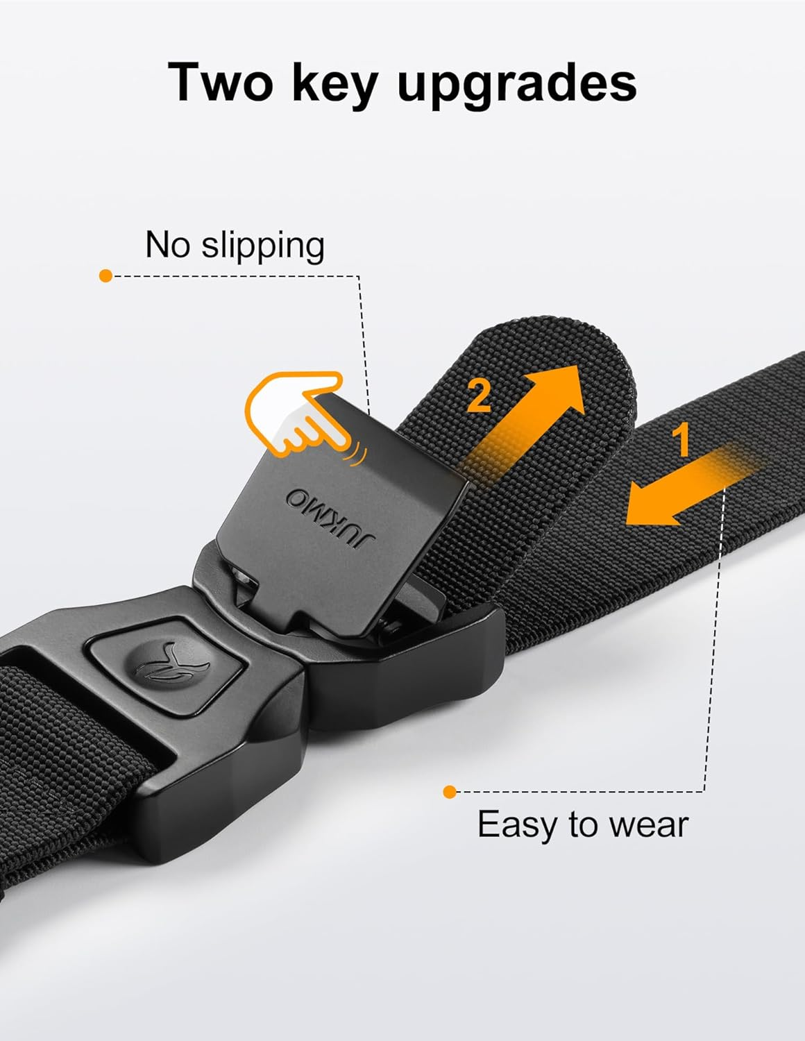 JUKMO Quick Release Tactical Belt, Military Work 1.5" Nylon Web Golf Belt with Heavy Duty Seatbelt Buckle image number 3