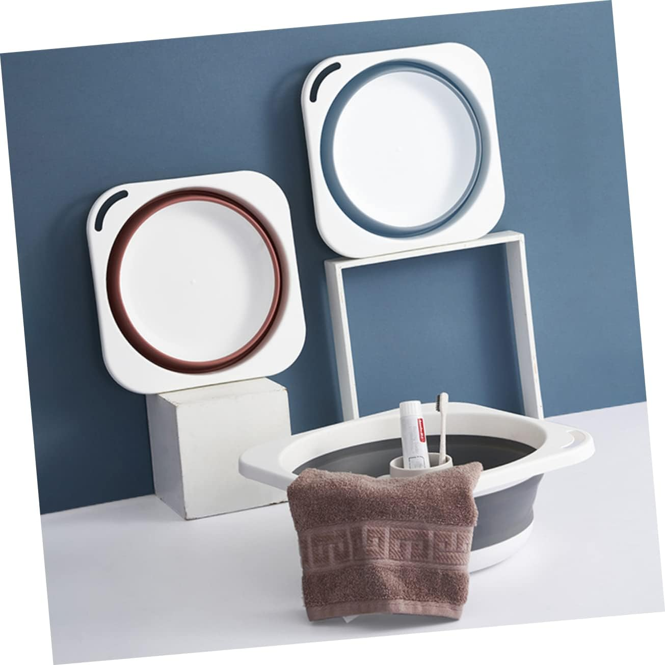 LOLIPPYY Multi-Use Wash Basin Foldable Basin for Face Vegetable Washing Storage Camping image number 3