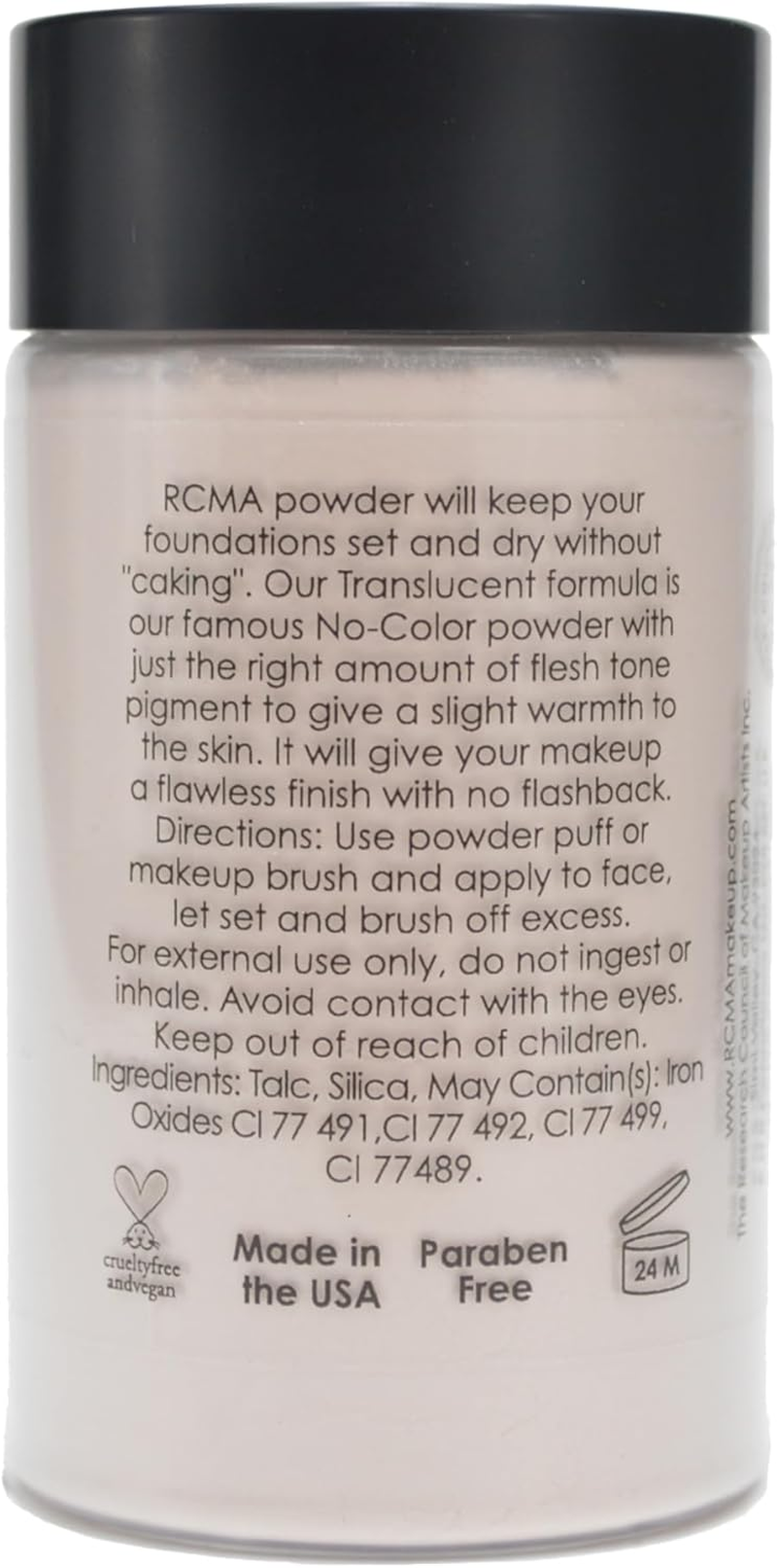 RCMA Makeup Translucent Loose Powder &ndash; Lightweight Setting Powder for Flawless Finish, Shine Control, Natural Matte Look, No Flashback, Oil Control, No Caking or Creasing, Vegan and Cruelty-Free, 3Oz