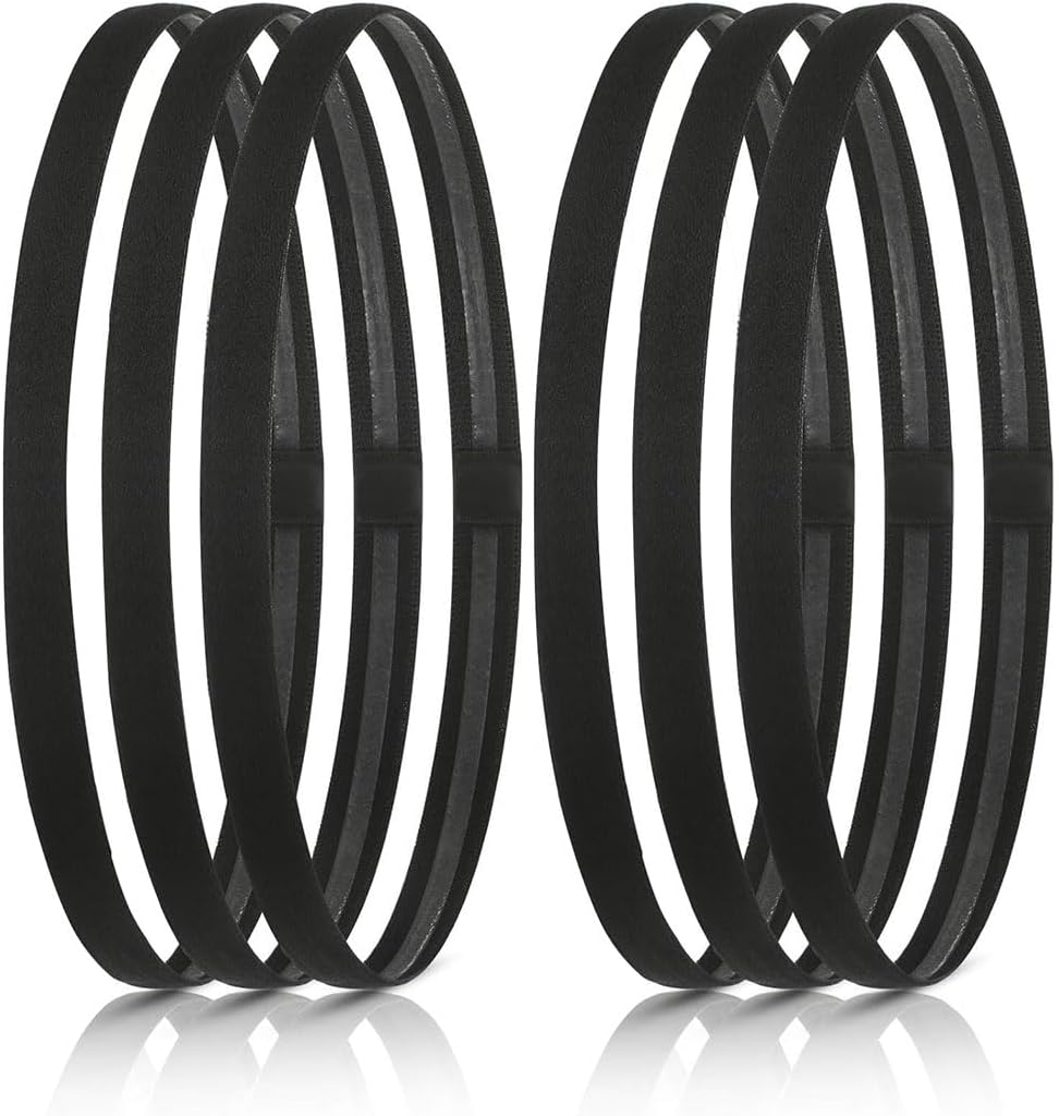 Aufondof 6 Pieces Thin Non-Slip Elastic Sport Headbands, Hair Bands Silicone Grip Exercise Hair Sweatbands for Men Women Football Basketball Soccer Tennis Yoga Outdoor image number 2