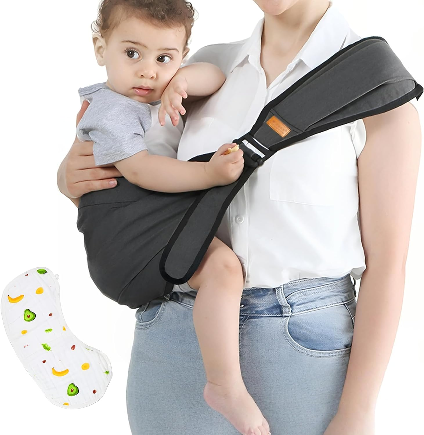 Zurligi Baby Carrier Toddler Sling Multifunction Ergonomic, with Burp Towel Lightweight Baby Carrier Sling, Adjustable Size Breathable Easy to Wear for Shopping Travel image number 4