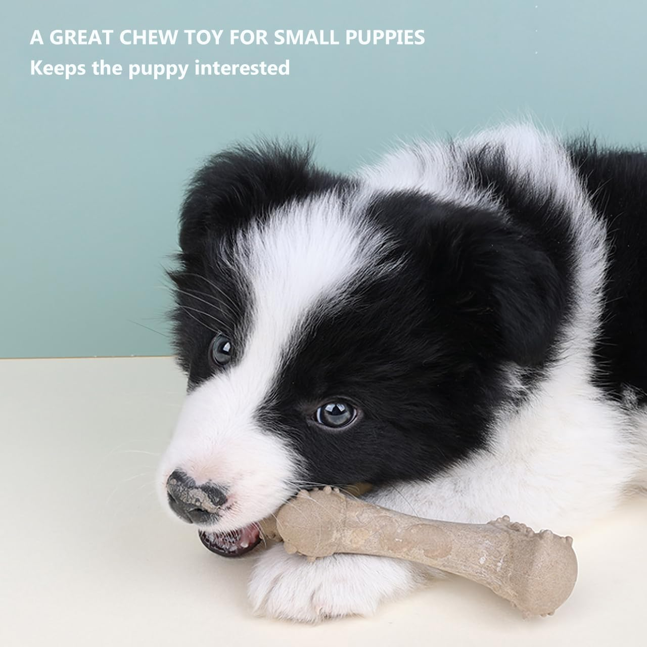 RINGSUN Dog Chew Toy, 2-Pack Tough Bone Puppy Chew Toy for Aggressive Chewer, Interactive Dog Teeth Cleaning Toys image number 3