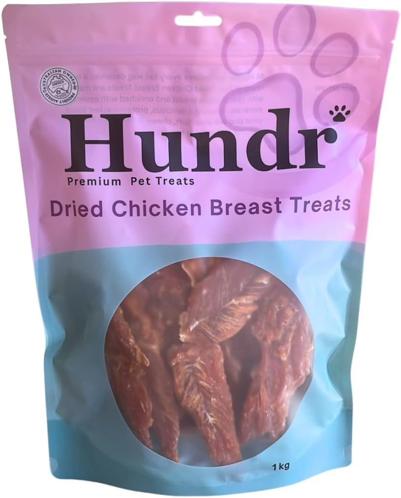 HUNDR - Chicken Breast Dog Treats - HIGH PROTIEN | Soft and Chewy | Aussie Owned - 1KG