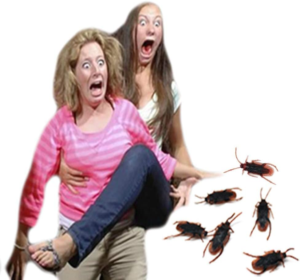 100PCS Prank Fake Roaches, Favourite Trick Joke Toys Look Real, Scary Insects Realistic Plastic Bugs, Novelty Cockroach for Party, Christmas, Halloween image number 5