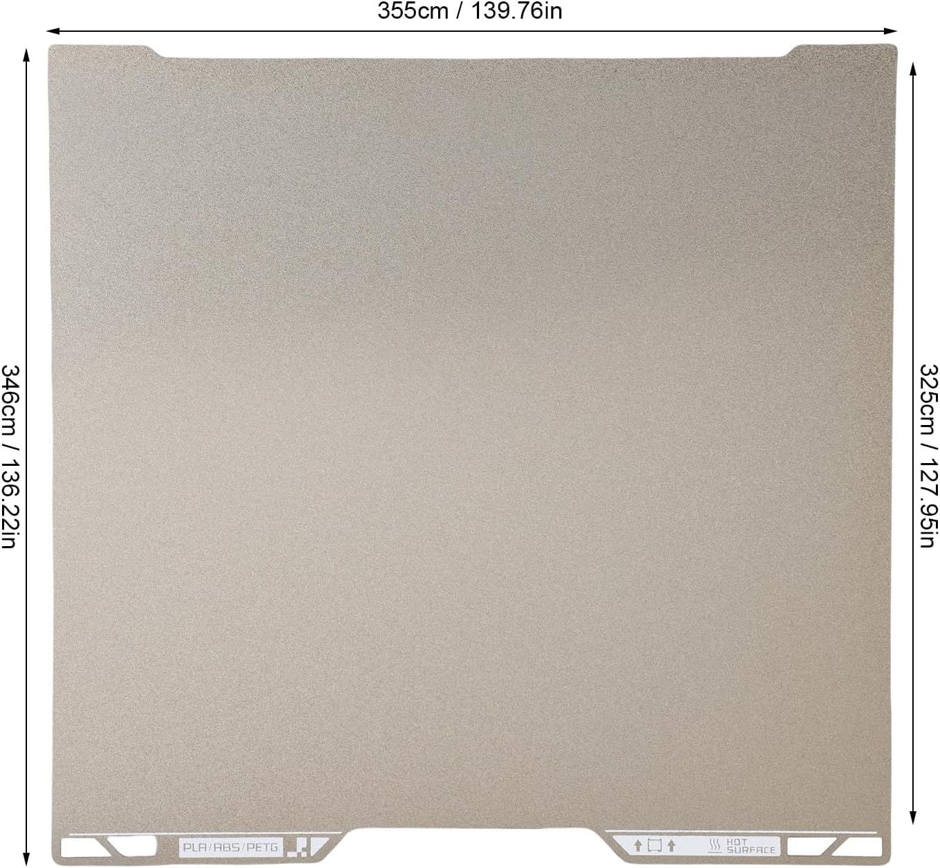 Upgraded 355X346Mm Build Plate for Lab H2D, 3D Printer Textured PEI and Smooth PEY Flexible Print Bed, Heated Bed Spring Steel Flexible Platform Accessories Replacement image number 1