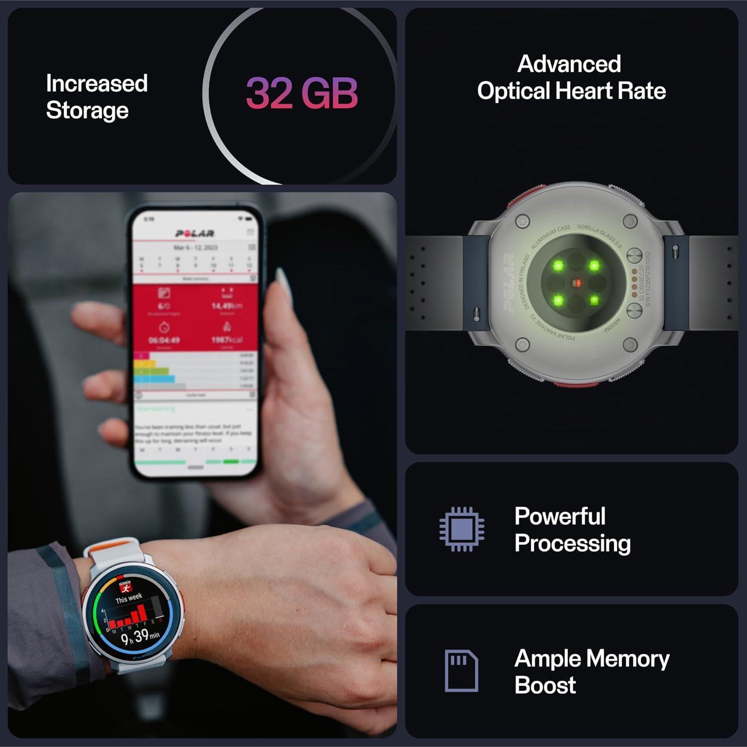 Polar Vantage V3, Sport Watch with GPS, Advanced Heart Rate Monitor, and Extended Battery Life, Smart Watch for Men and Women, Offline Maps, Running Watch, Triathlon Watch image number 3