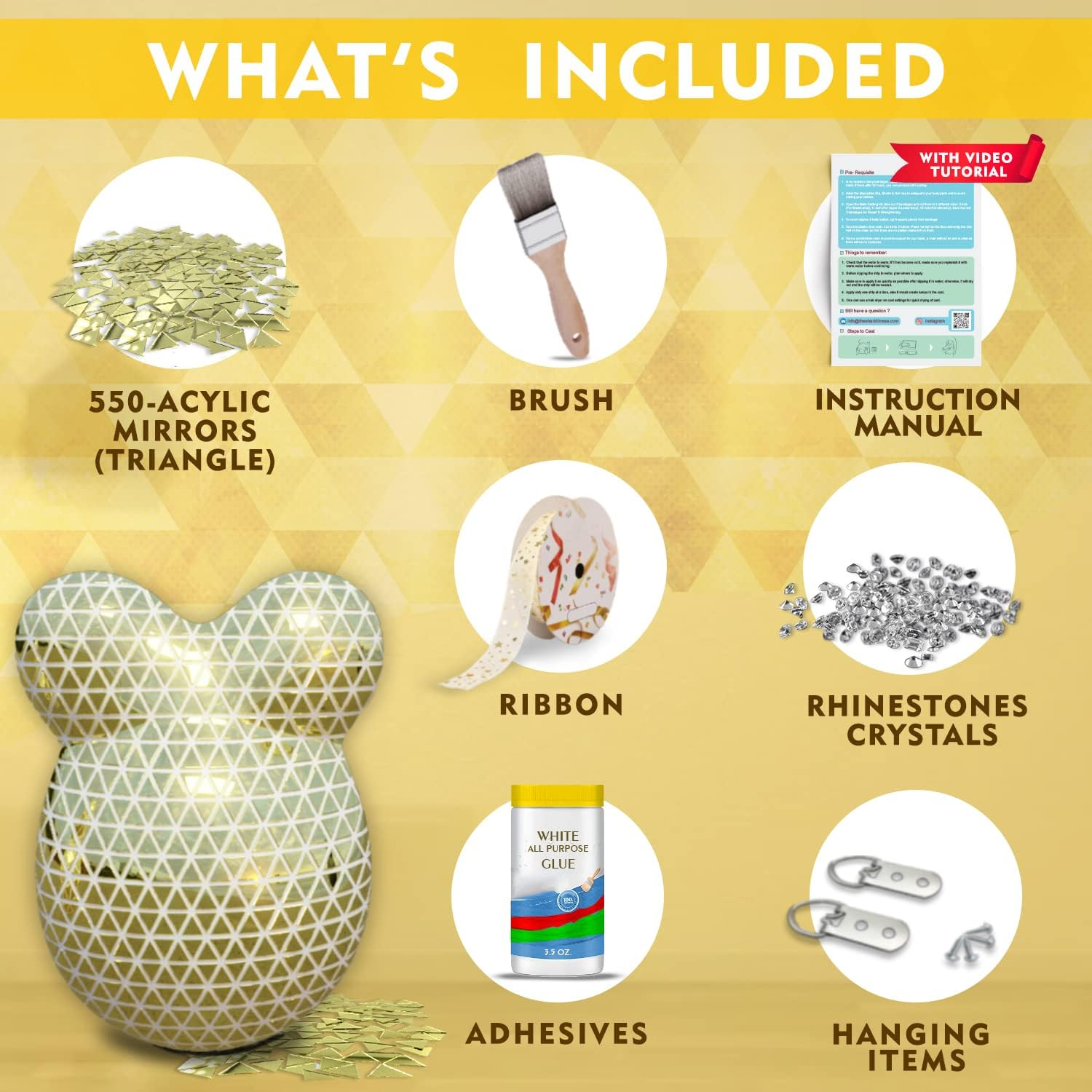 Crawl Story Belly Cast Kit Pregnancy-Baby Casting Kit | with 5-Plaster Cloth Roll, Hanging Hardware & Decorative Items| Perfect Baby Shower & Pregnancy Gifts|Pregnancy Belly Casting Kit Baby Bump Cast image number 3