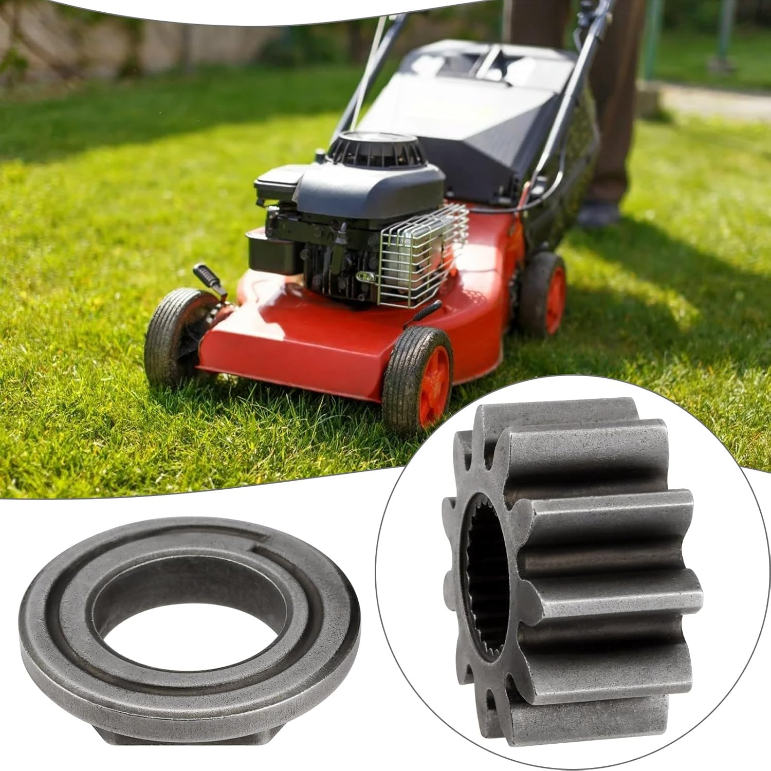 Emagtech 2 Set Steering Shaft Pinion Gear and Bushing Kit Compatible with MTD Compatible with Cub Cadet 717-1554, 917-1554, 941-0656A, 741-0656A Lawnmower Steering Precision image number 1