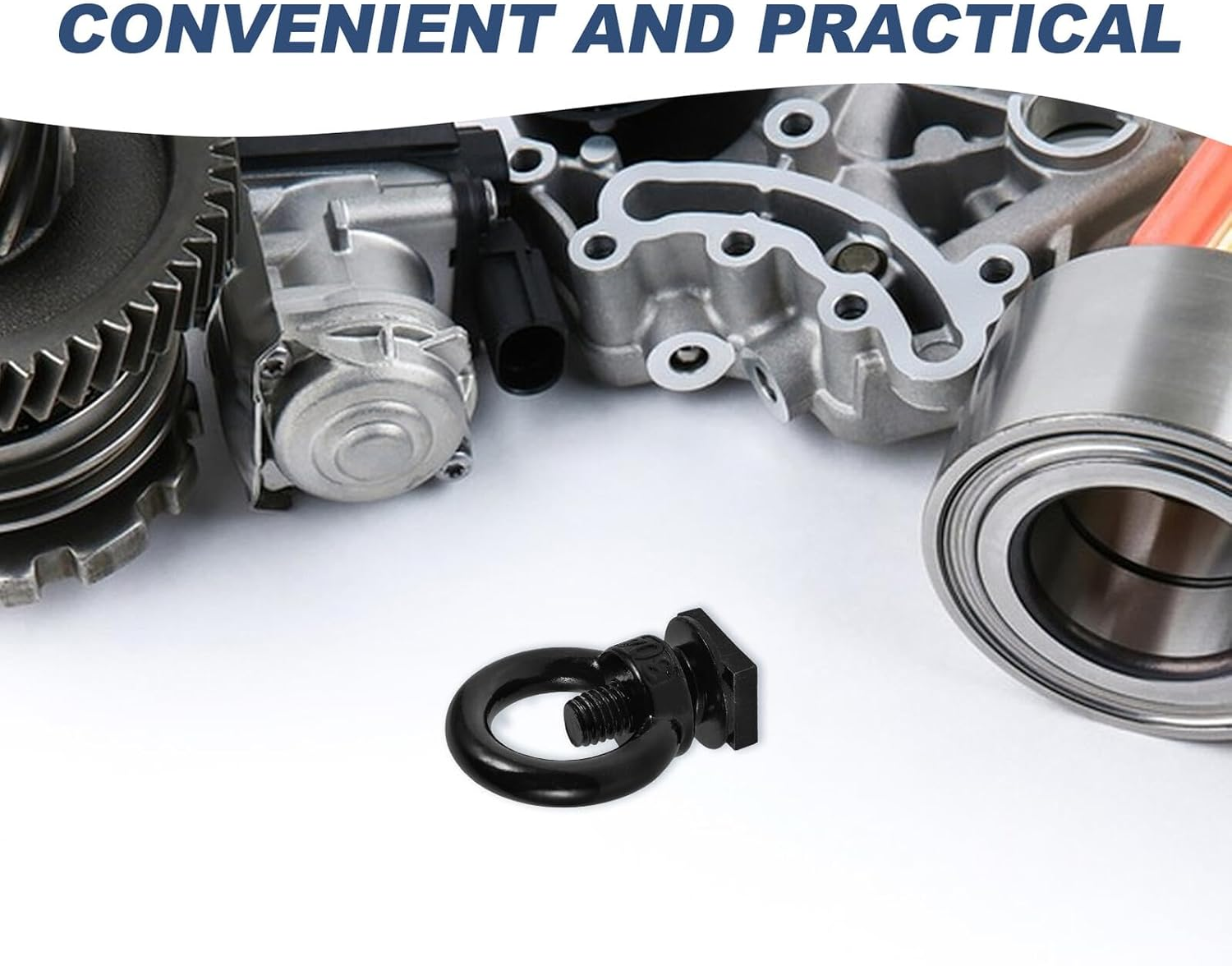 Heavy Duty T Slot Roof Rack Bolt M8 Black Eye Hook, Versatile T Track Accessories for Kayak Tie down and Cargo Mount, Compatible Truck and Vehicle Roof Rail Systems image number 4