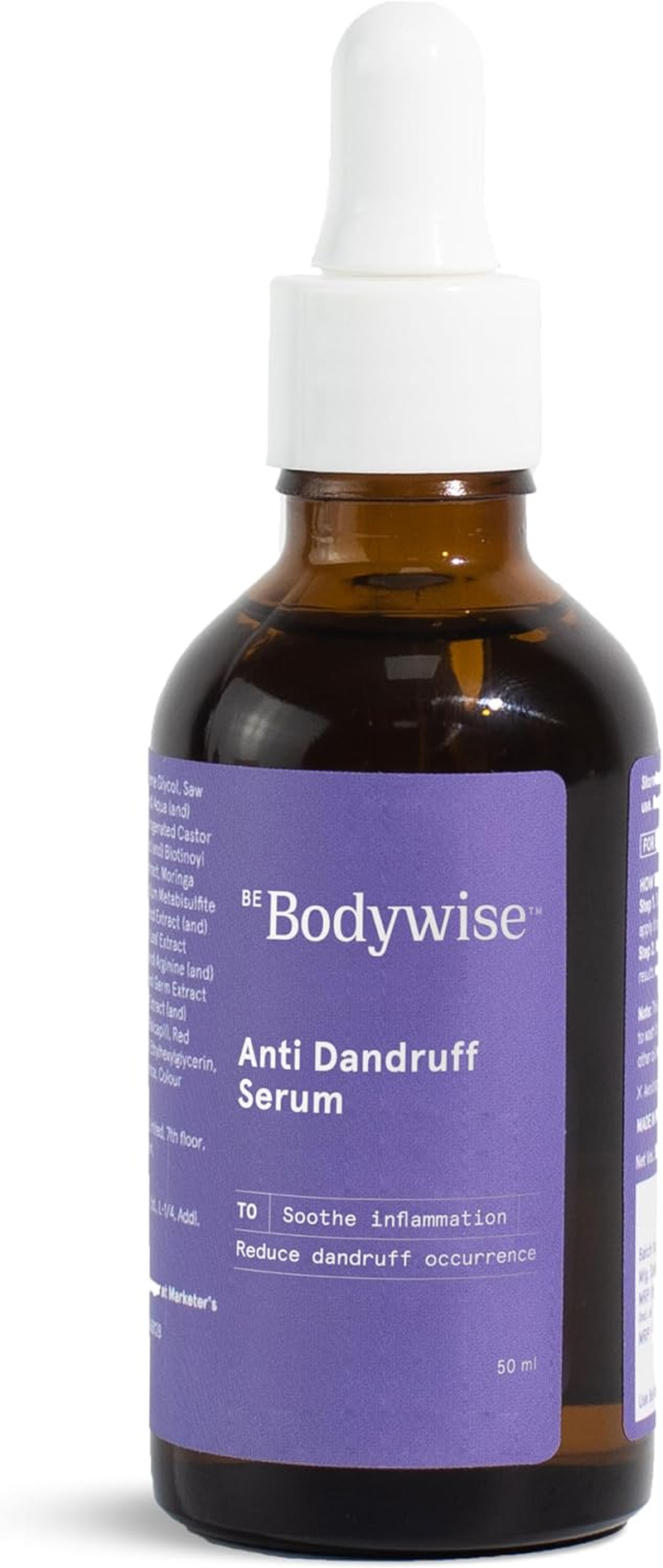 Be Bodywise anti Dandruff Scalp Serum 50Ml | Fights Dandruff, Reduces Flaky & Itchy Scalp | with Ichthyol Pale, Zinc Pyrithione, & Tea Tree Oil | Paraben & Sulphate Free
