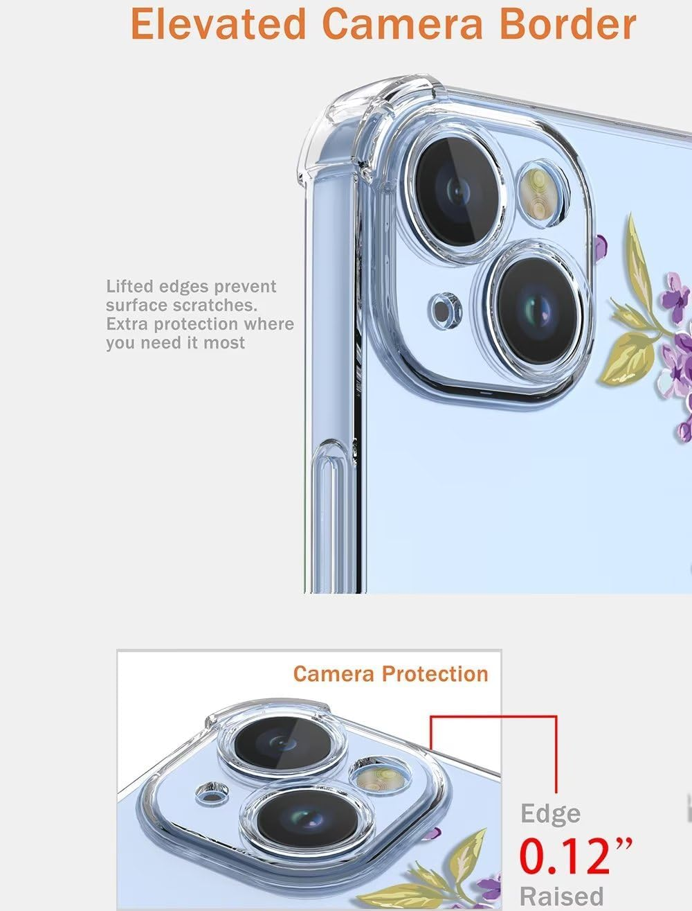 SEAHAI Case for Motorola Moto E14/Moto G04/Moto G04S, Colourful Beautiful Flowers Ultra Thin Transparent Mobile Phone Case Soft Silicone TPU Bumper Shockproof Case Protective Case - Cherry Blossoms