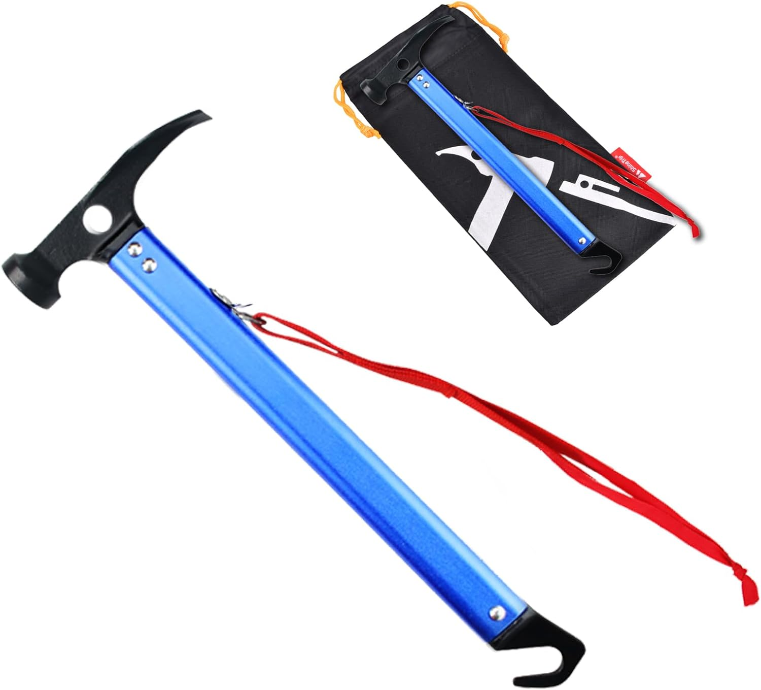 TRIWONDER Camping Mallet Tent Peg Puller Multi-Function Hammer Aluminum High Carbon Steel Hammer with Tent Peg Remover for Outdoor Camping Picnic