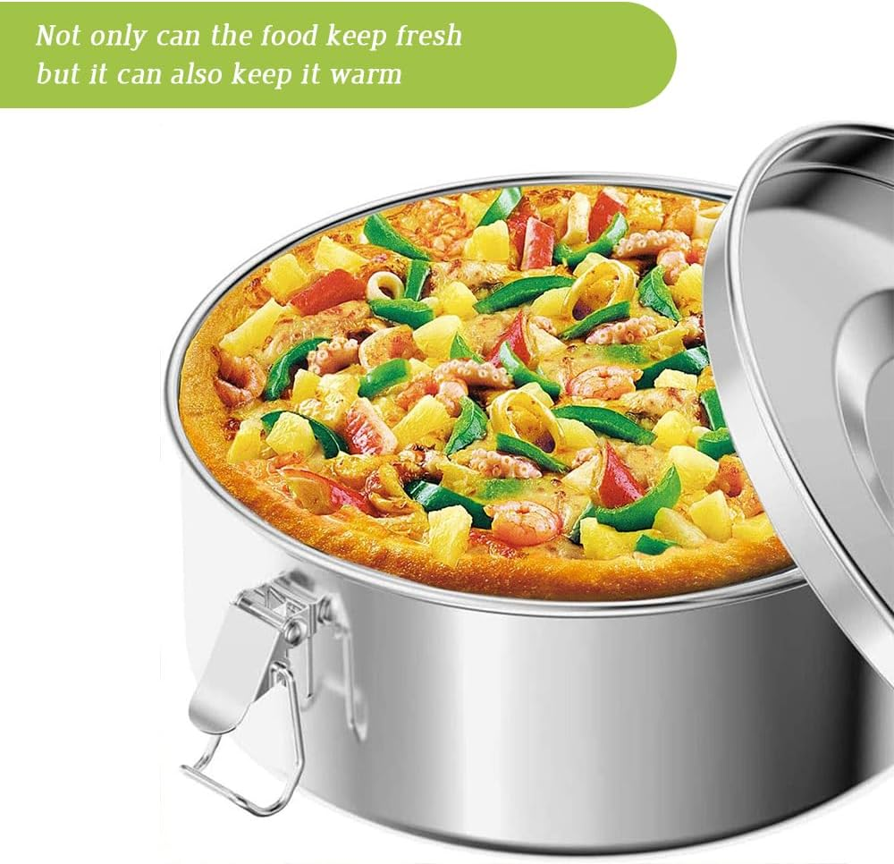 Fruit Pie Pan Set with Lid, Stainless Steel Pie Mold, Multi-Function Instant Pot with Lid, Cake Fruit Pie Mold, Egg Tart Pan, Suitable for Home, Kitchen, Restaurant, Cake Shop