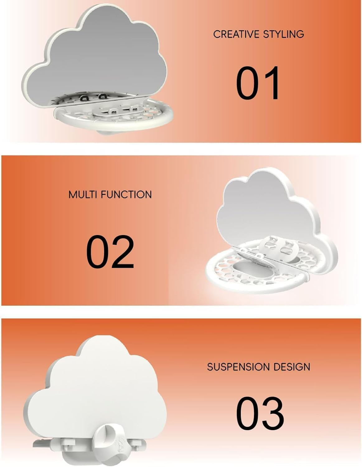 1Pcs Wezxrauo Cloud Mirror Bird Cage Toy with Perch & Hidden Feeder | Parrot Mirror Platforms for Parakeets, Cockatiels | Bird Mirror Toy with Perching Station | Cage Accessories image number 5