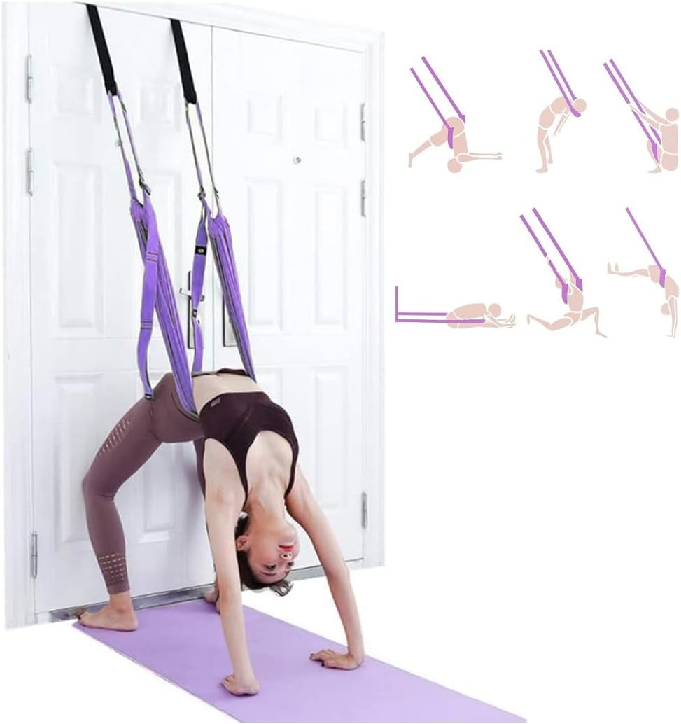 Adjustable Leg Stretching Strap, Yoga Fitness Band, Yoga Fitness Flexibility Door Stretcher Strap, Back Bend Assist Trainer, Yoga Swing for Aerial Yoga Ballet, Cheer Gymnastics, Taekwondo, Ballet image number 6