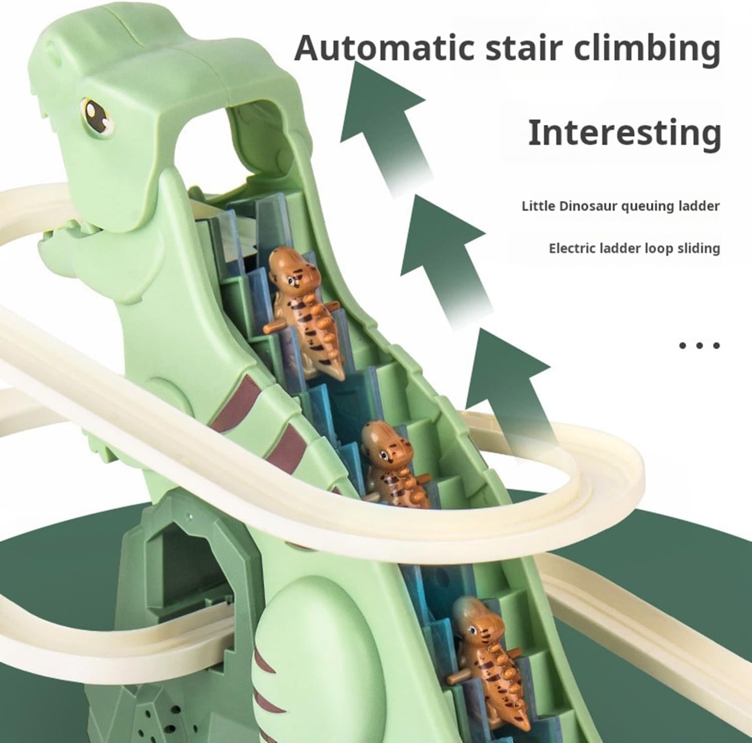 Dinosaur Climbing Slide Music, Electric Dinosaur Climbing Stairs, Dinosaur Stair Climber, Electric Race Track Game Fun Track Slide Roller Coaster for Children'S Gifts image number 6