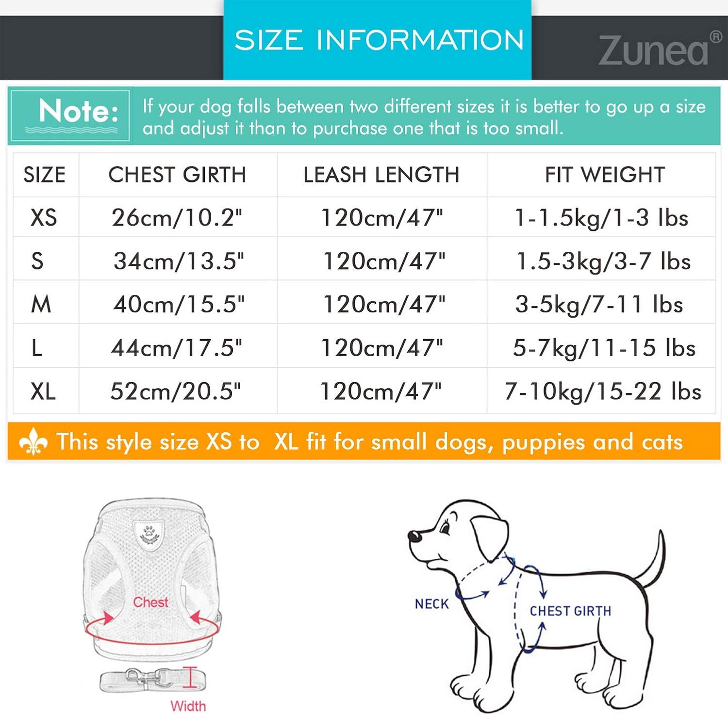 ZUNEA Small Dog Harness and Lead Sets No Pull Adjustable Reflective Step-In Soft Mesh Corduroy Vest Harnesses for Boy Girl Pet Dogs Puppy Chihuahua Cats Brown M image number 3