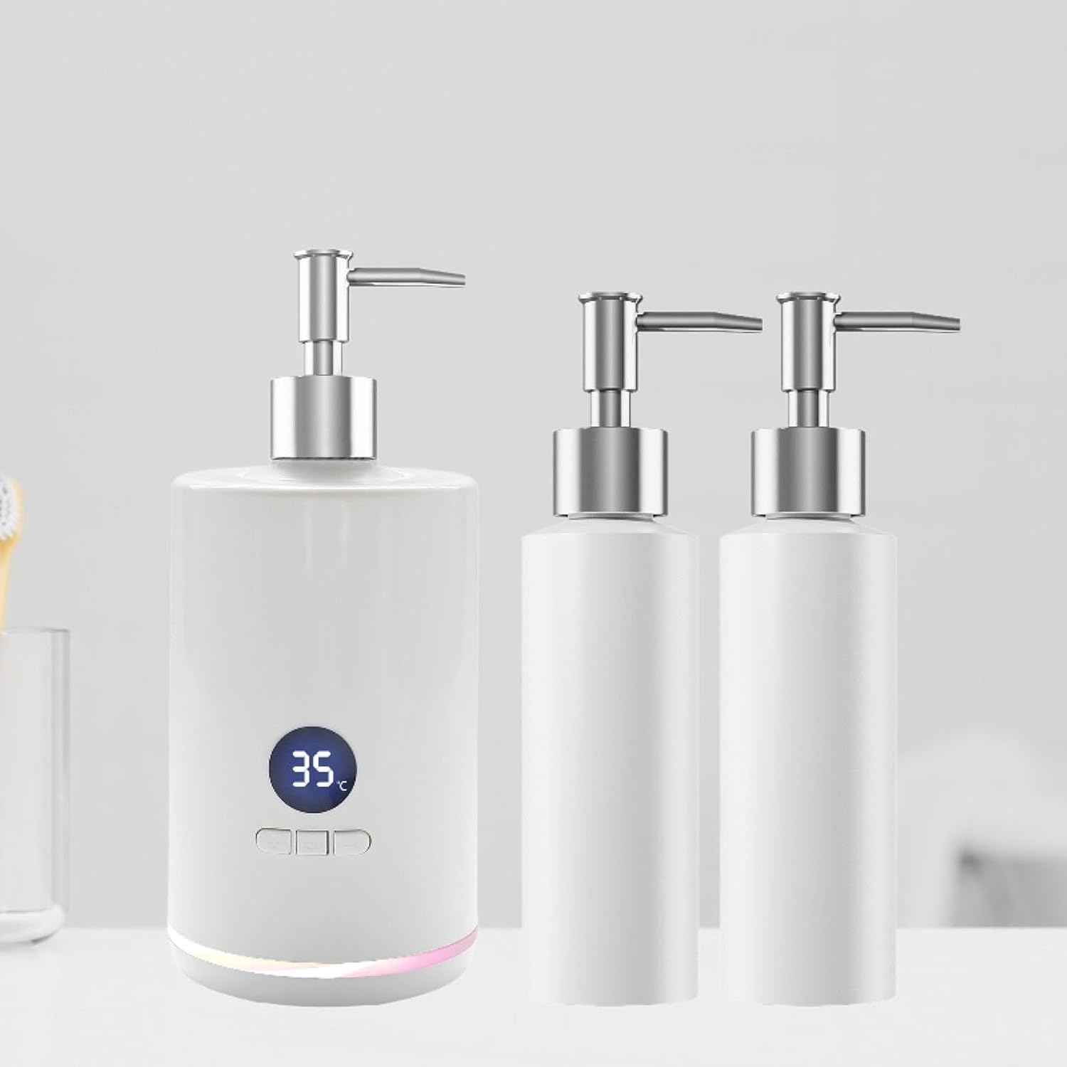 Single Essential Oil Bottle Heater Massage Oil Warmer Professional for Cream Lotion Lotion Warmer Dispenser Oil Bottle Warmer, White image number 1